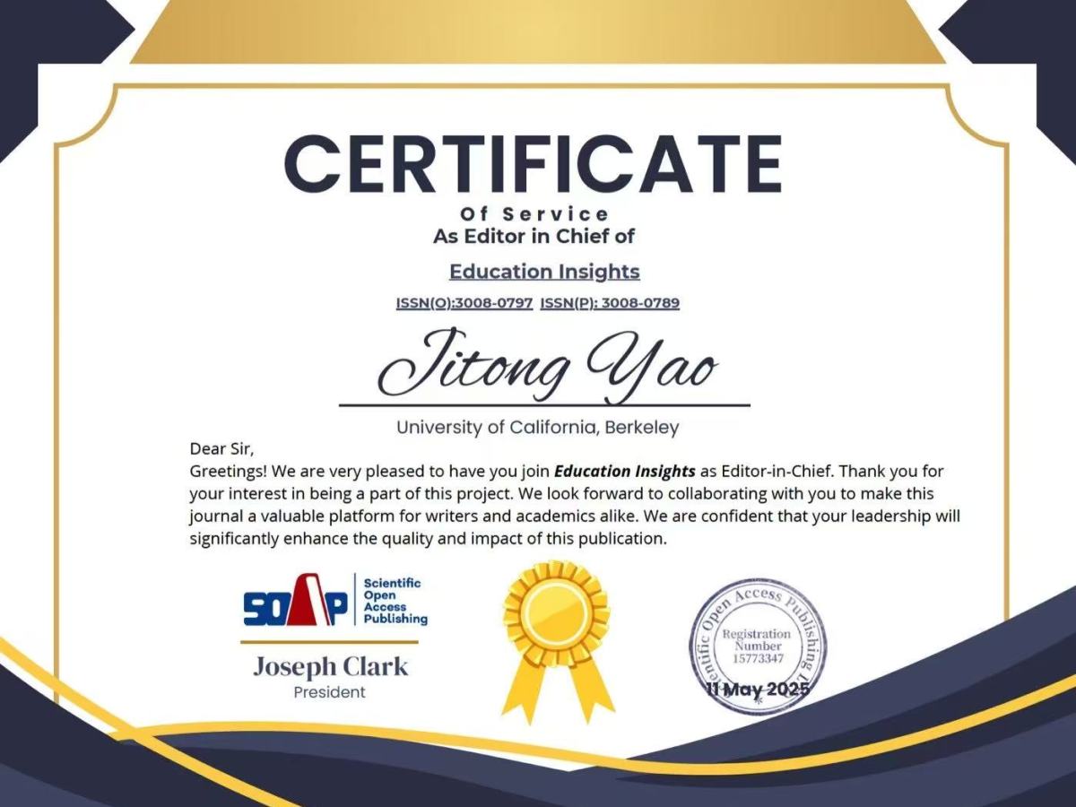 Gates Yao Appointed Editor-in-Chief of Education Insights, Supporting the Growth of a New Global Platform for Educational&nbsp;Research